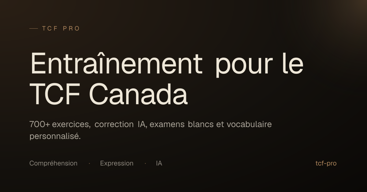 TCF Pro — Entraînement TCF Canada